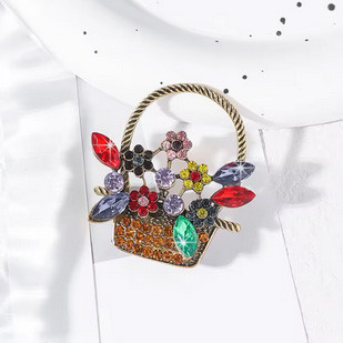 Брошка жіноча ошатна Кошик з квітами Київ - фото 3