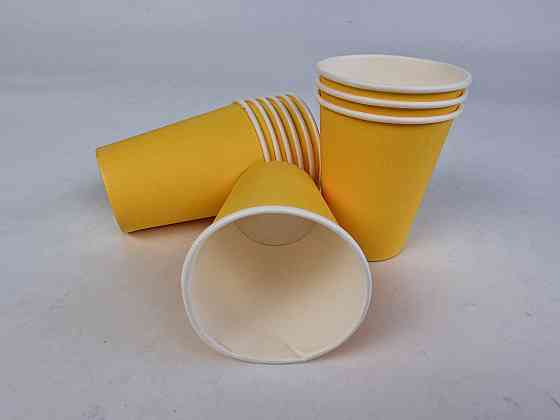 Стаканчики для кави 250 мл "ЖЕЛТО/БІЛИЙ" Маестро h9 (50 шт.) Харків