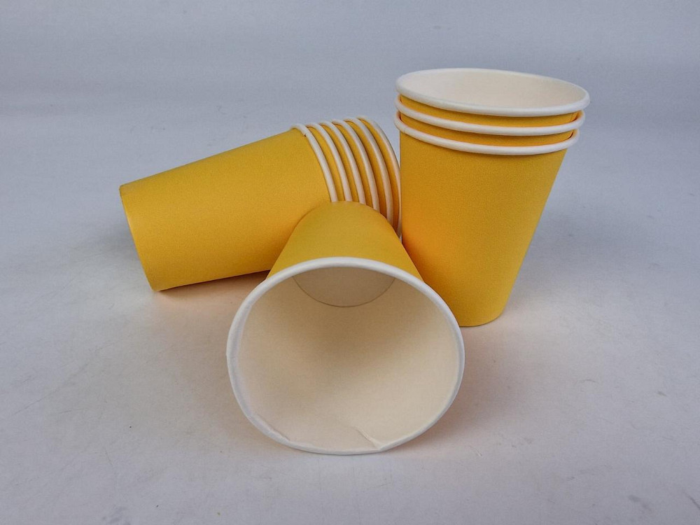 Стаканчики для кави 250 мл "ЖЕЛТО/БІЛИЙ" Маестро h9 (50 шт.) Харків - фото 2