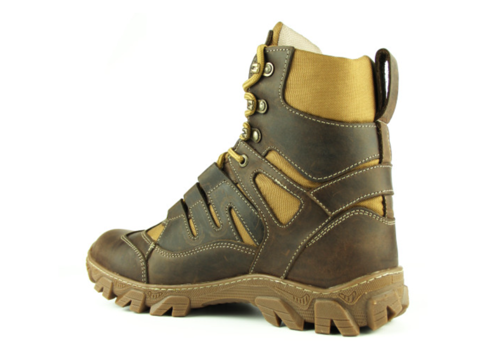 Чоловічі військові черевики коричневі, демісезонні, натуральна шкіра, посилена п’ятка, амортизаційна підошва Львів - фото 7