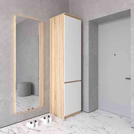 Шафа пенал VAYS R-21, з полицями та штангою, без ручок, ЛДСП, 50×50×211 см - для одягу та взуття, в передпокій Львів