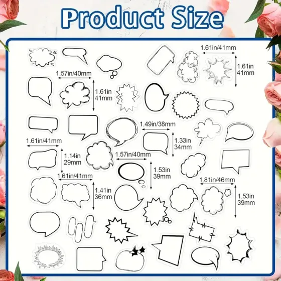 Набор стикеров-облачков в стиле комиксов, 40 штук Киев