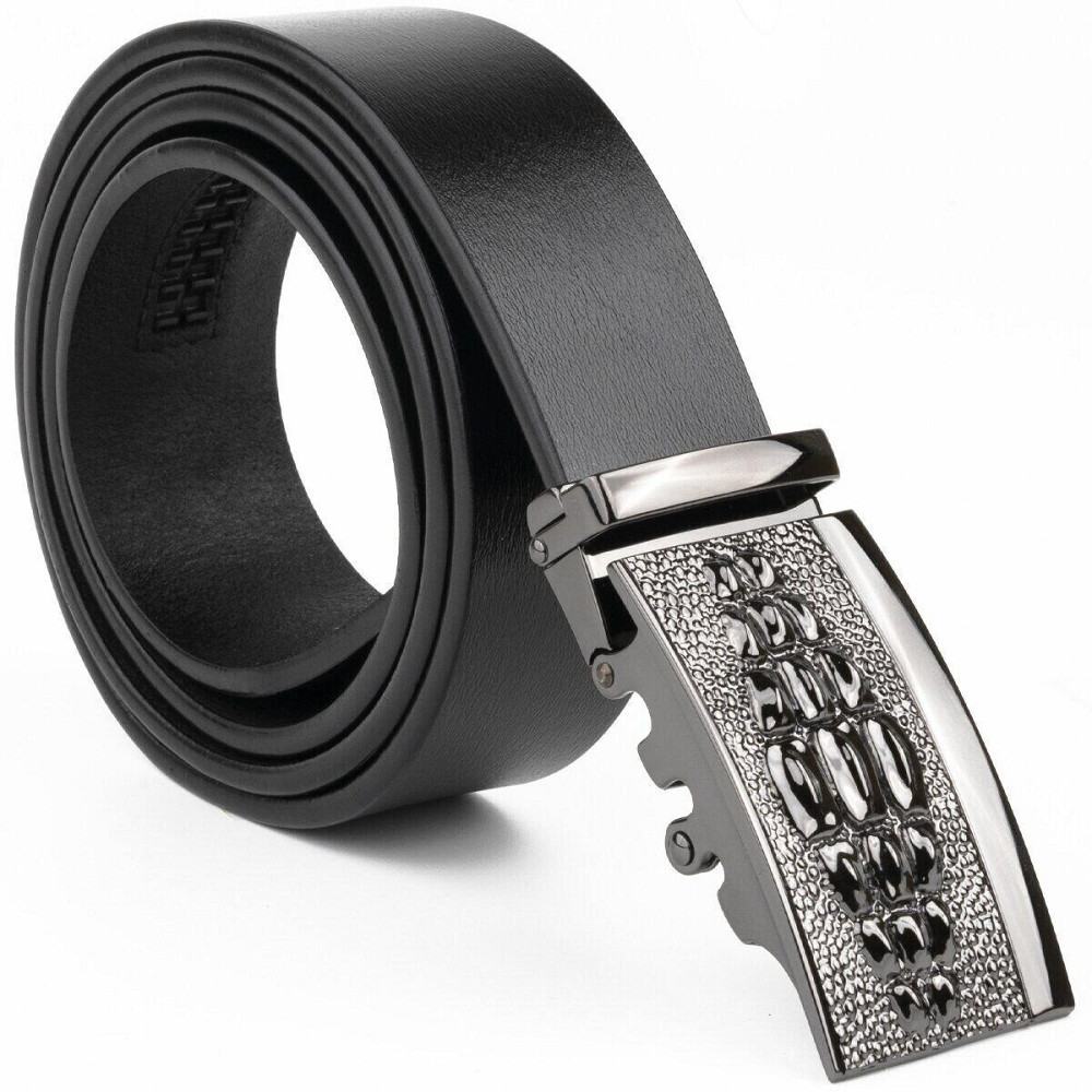 Ремень мужской с пряжкой автомат и силуэтом под экзотику Vintage 20300 Черный Киев - изображение 6