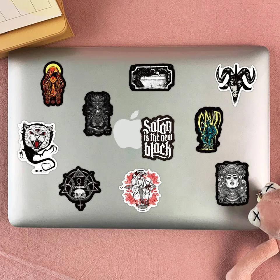 Готичні наліпки. Водонепроникні вінілові сатанинські наклейки для пляшки води, комп'ютера, ноутбука, Київ - фото 4
