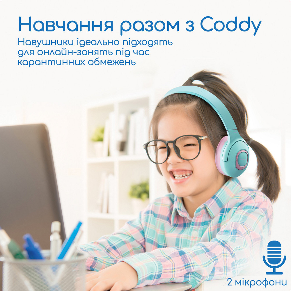 Bluetooth-гарнітура Promate Coddy Bubblegum ( блакитний/рожевий ) Харків - фото 2