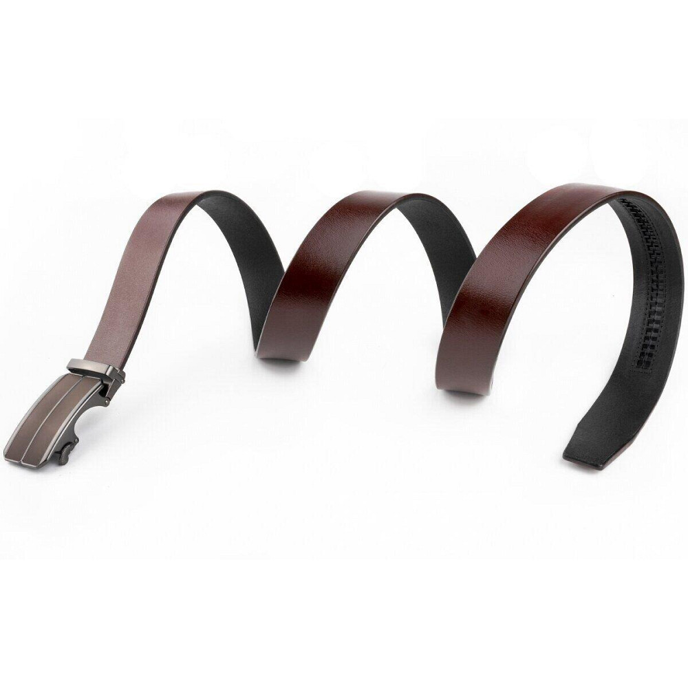 Ремінь чоловічий з коричневою вставкою і затемненим металом Vintage 20280 Коричневий Київ - фото 2