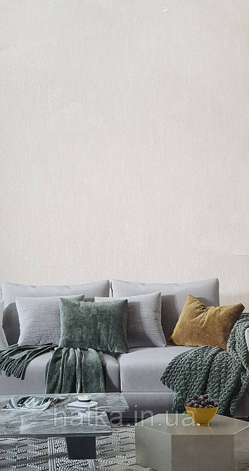 Шпалери вінілові на флізеліні Pera метрові під штукатурку структурні оксамит бежеві рожеві Київ - фото 1