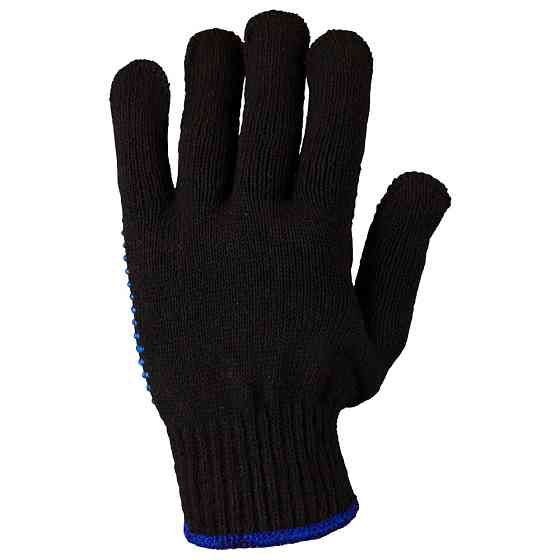 Sigma Перчатки трикотажные с ПВХ точкой р10 Оптима (черные) КРАТНО 12 парам SIGMA (9442531) Киев