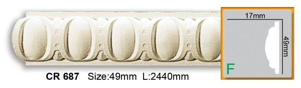 Молдинг полиуретановый с орнаментом Gaudi Decor CR 687 Flexi Днепр - изображение 1