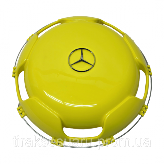 Ковпак колеса 22.5 передній (пластик,жовтий із логотипом) Mercedes. Ковпаки на колеса 22.5 передні Луцьк