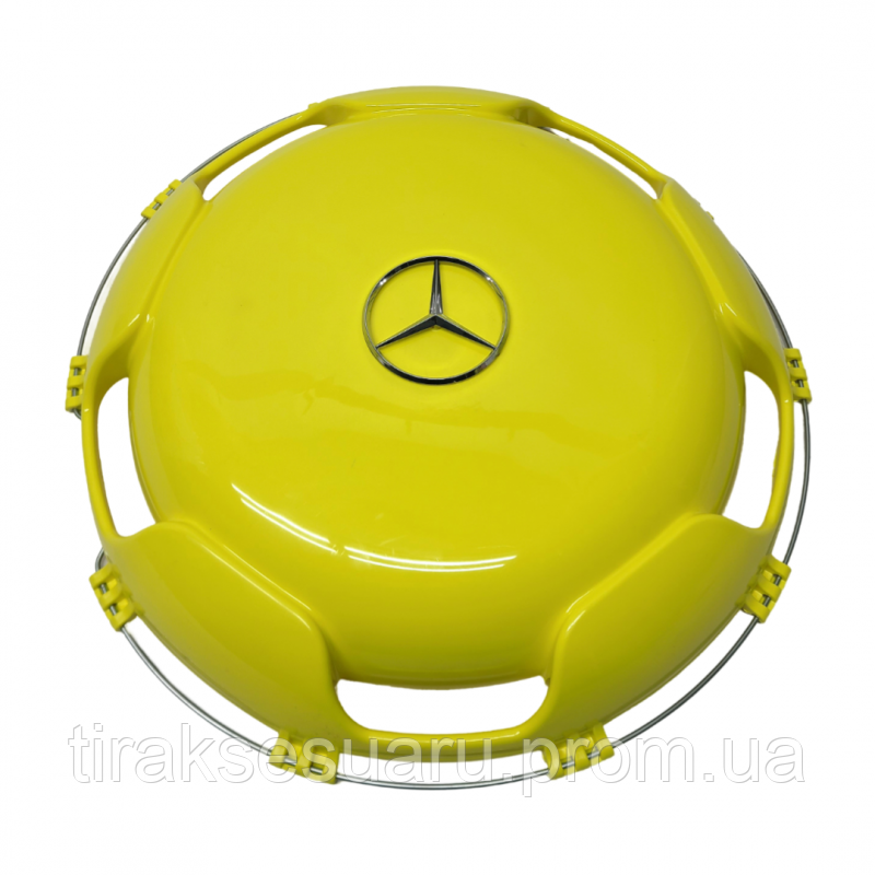 Ковпак колеса 22.5 передній (пластик,жовтий із логотипом) Mercedes. Ковпаки на колеса 22.5 передні Луцьк - фото 1