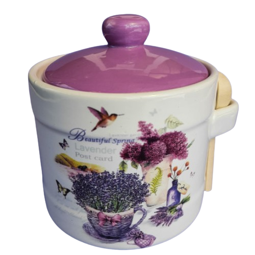 Ємність для меду Прованс 420мл d10см/h8см з дерев'яною ложкою S&T 2370-6 Житомир - изображение 1