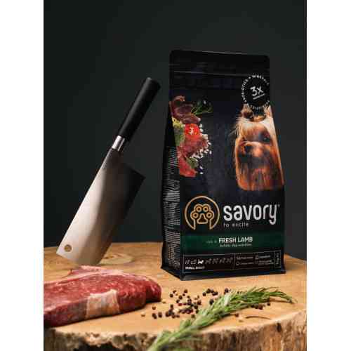 Корм сухой Savory Small Breeds rich in Fresh Lamb для взрослых требовательных собак малых пород до 10 кг со свежим ягненком 1 кг Киев