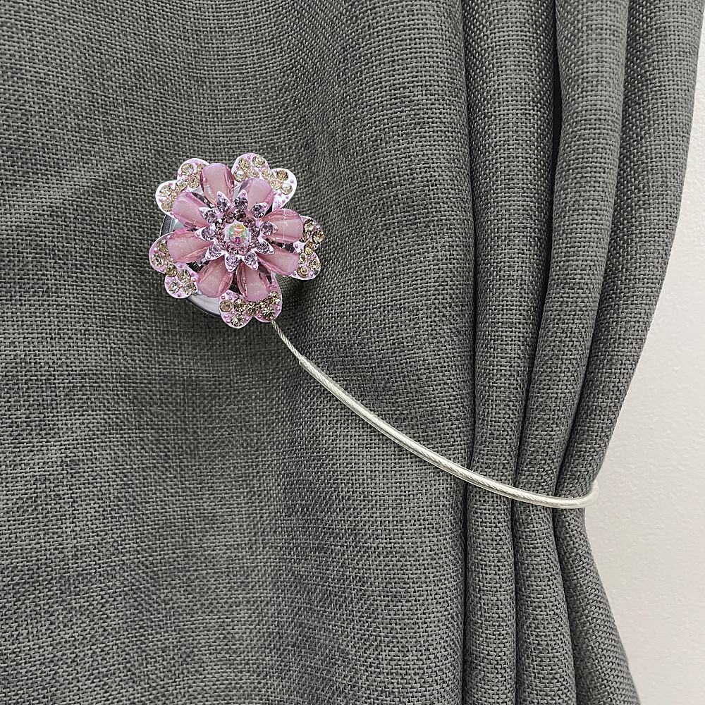 Магніти для штор та гардин "Flowers" набір 2 шт Пудровий (81-214) Київ - фото 4