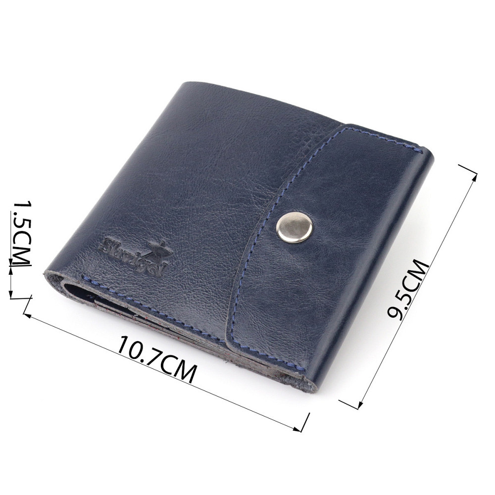 Удобное портмоне из натуральной кожи Shvigel 16622 Синий Киев - изображение 8