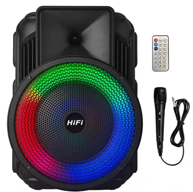 Портативна музична Bluetooth колонка RX-8135W з LED підсвічуванням, мікрофоном і FM-приймачем Одеса - фото 1