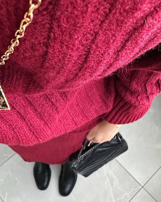 Жіночий теплий базовий костюм: светр та спідниця машинна в'язка + ангора Одеса - фото 5