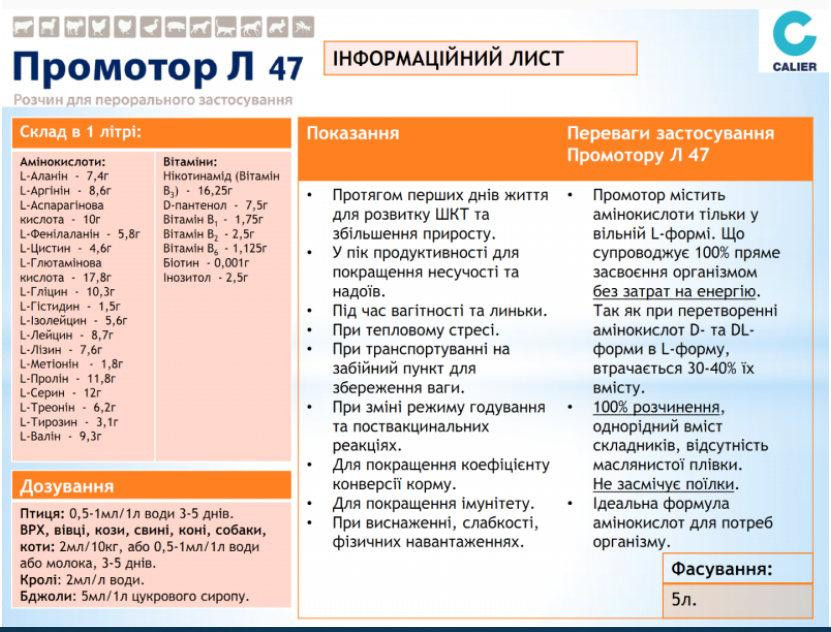 Промотор L 47 1 л CALIER Іспанія Вінниця - фото 2