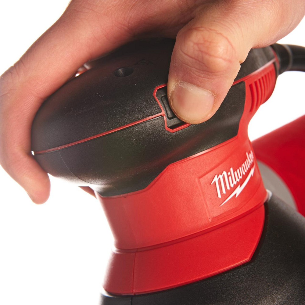 Шліфмашина ексцентрикова MILWAUKEE, ROS 125 E, 300Вт, 125мм (+шліфпапір, пилозбірник, кабель, сумка для Одеса - фото 7