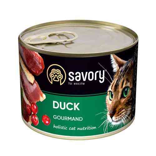 Влажный корм Savory для взрослых привередливых кошек, с уткой, 200 г Киев