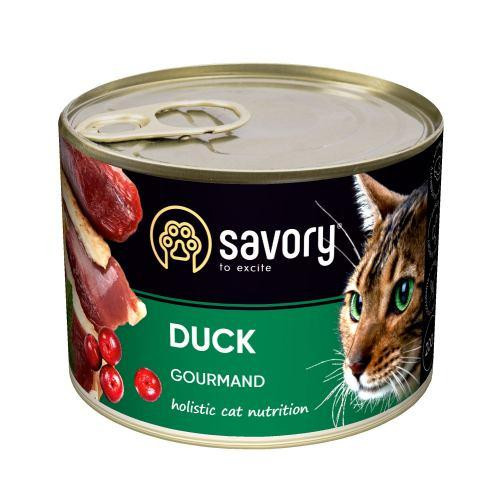 Влажный корм Savory для взрослых привередливых кошек, с уткой, 200 г Киев - изображение 1