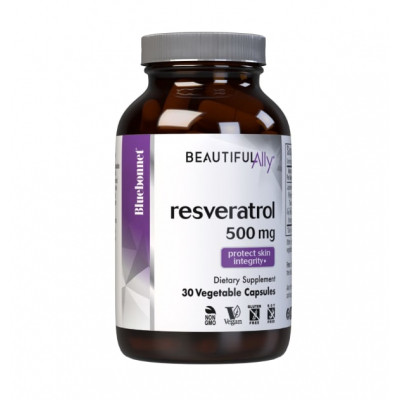 Травы Bluebonnet Nutrition Ресвератрол 500 мг, Beautiful Ally, Resveratrol 500 мg, 30 (BLB0878) Винница - изображение 1
