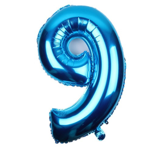 Кулька цифра 9 фольгована 32 дюйма блакитний Київ - фото 1