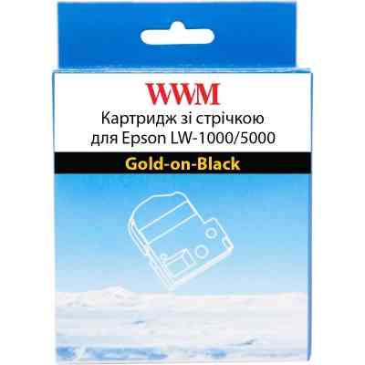 Лента для принтера этикеток WWM для Epson LW-1000/5000 36mm х 8m Gold-on-Black (WWM-SC36KZ) Винница