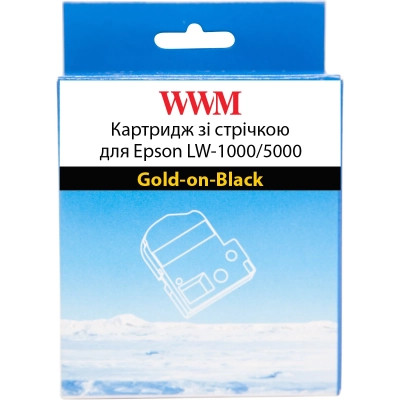 Лента для принтера этикеток WWM для Epson LW-1000/5000 36mm х 8m Gold-on-Black (WWM-SC36KZ) Винница - изображение 1