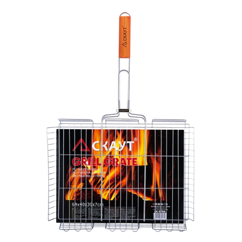 Решітка-гриль глибока з дерев'яною ручкою 40*30*7см Скаут Житомир - фото 4