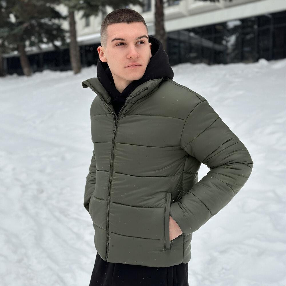 Чоловічий пуховик зимовий дутий короткий, куртка тепла Pobedov Bubble Gum водовідштовхувальна до -20 хакі Одеса - фото 3