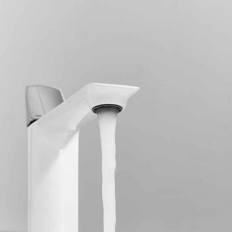 Смеситель для раковины однорычажный, современный кран в ванную комнату WanFan Белый-хром, Латунь Каменец-Подольский - изображение 5