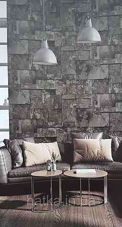 Шпалери вінілові на флізеліні AdaWall Roka 1.06х10 під плитку структурні чорні 23106-5 Київ