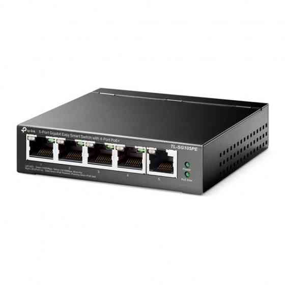 Комутатор TP-Link TL-SG105PE, 5 x 10/100/1000 RJ45, керований (TL-SG105PE) Киев