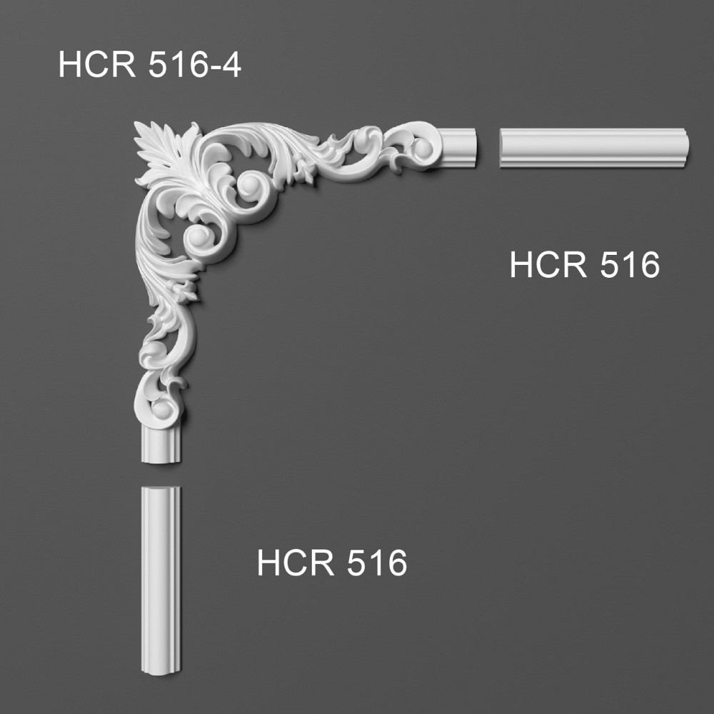 Кутовий елемент поліуретановий Grand Decor HCR 516-4 Дніпро - фото 3