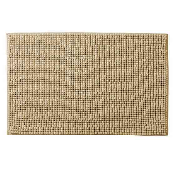 Килимок для ванної та душу м'який з довгим ворсом 50х80 см, шениловий, протиковзкий, для душової та ванної кімнати, коричневий Кам'янець-Подільський