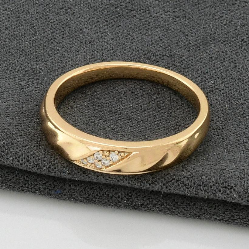 Кольцо куб. цирконий Xuping позолота 18К, 17 размер (ширина 5мм, вес 2.2г) Киев - изображение 4