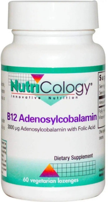 Вітамін В12 (аденозилкобаламін) Nutricology B12 Adenosylcobalamin 60 льод Київ - фото 1