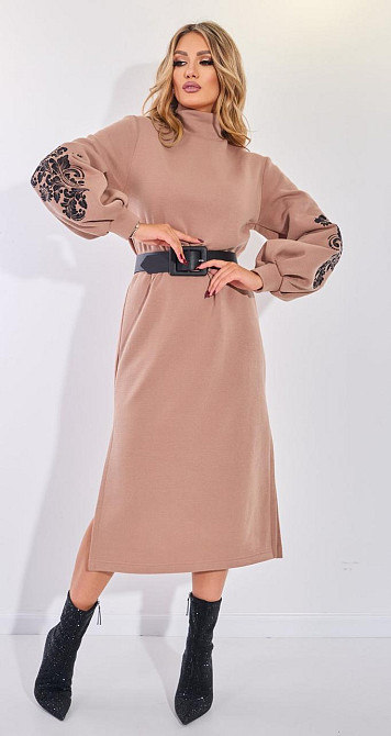 Тёплое платье с вышивкой (42) Киев - изображение 3