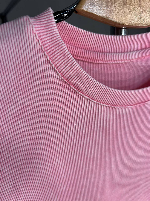 Футболка жіноча A-N 2747 варка тай-дай рубчик топ середня довжина базова one size, рожевий, one size Київ - фото 15