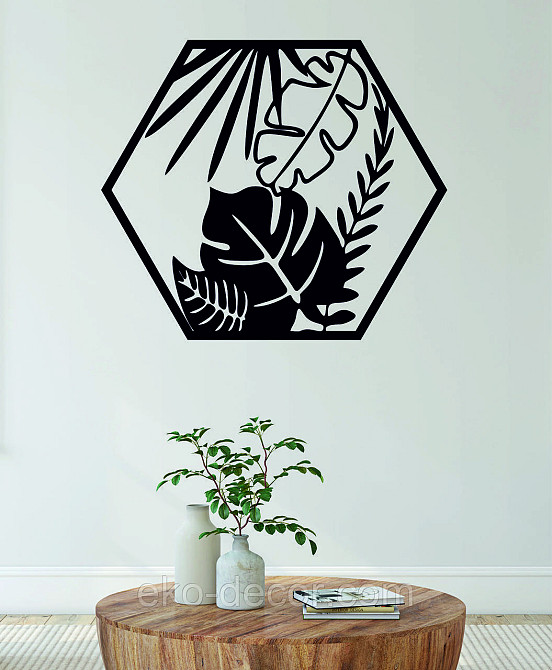 Декоративное настенное Панно «Растения» Декор на стену 90*90 см, Черный Киев - изображение 4