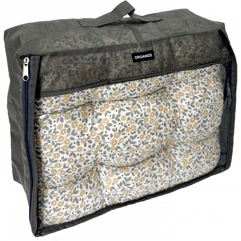 Велика дорожня сумка для речей з ручкою та прозорою вставкою P001 40x31x15 см (Сірий) Суми - фото 1