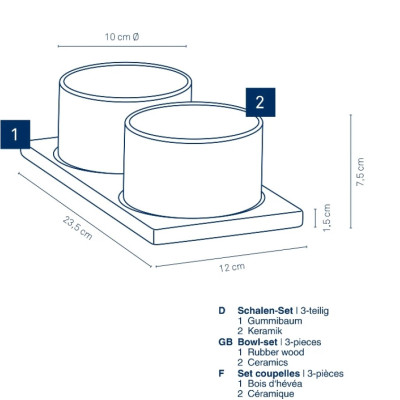 Набір для фондю Kela Gunten, 2 чаші та підставка (10069) Вінниця - фото 3