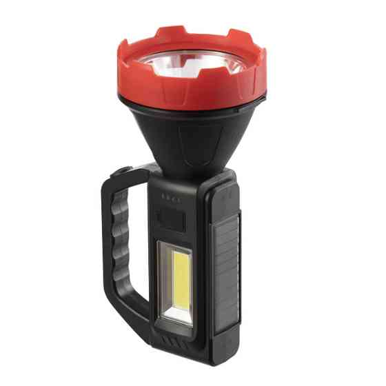 Фонарь аккумуляторный 1 LED + 1 COB, power bank, индикатор заряда, солнечная панель INTERTOOL LB-0107 Киев