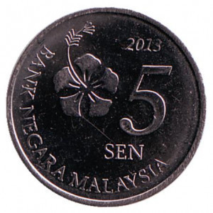 Монета 5 сен. 2013 год, Малайзия. (БС) Полтава - изображение 1