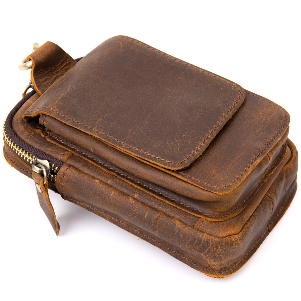 Сумка чоловіча на пояс Коричнева (Vintage) Київ - фото 9