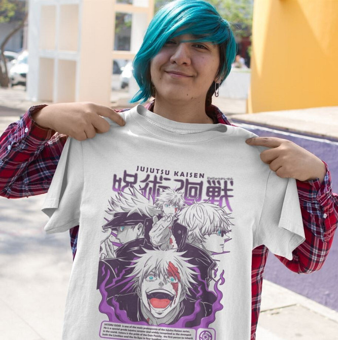 Футболка чоловіча з аніме принтом Магічна битва оверсайз (S/M/L) Чорний AnimeJ1143 Дніпро - фото 6