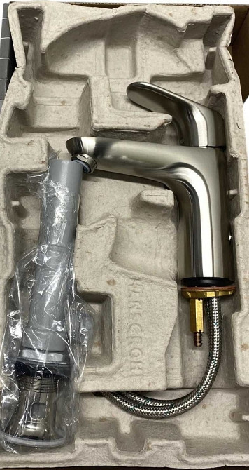 Змішувач для умивальника Hansgrohe Focus 04371820 колір Матовий нікель зі зливом. Харків - фото 4