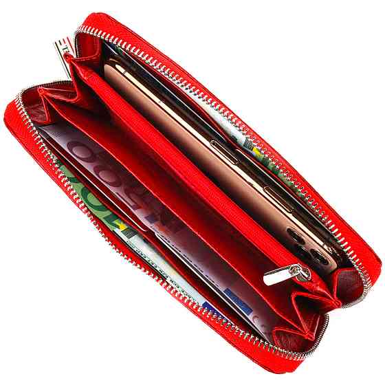 Оригінальний гаманець для жінок із натуральної фактурної шкіри CANPELLINI 21613 Червоний Київ