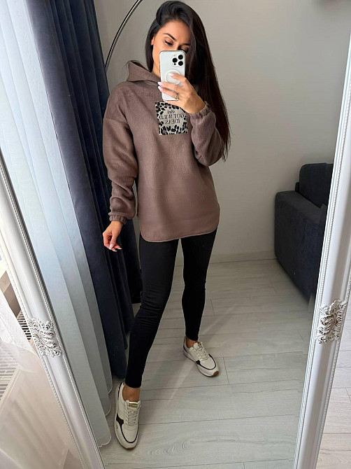 Женский теплый костюм двойка: кофта и лосины двусторонний Polar Флис + дайвинг на флисе Бежевый, 42/44 Одесса - изображение 7